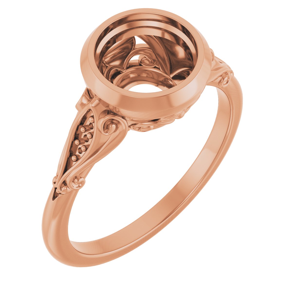 Bezel-Set Accented Engagement Ring