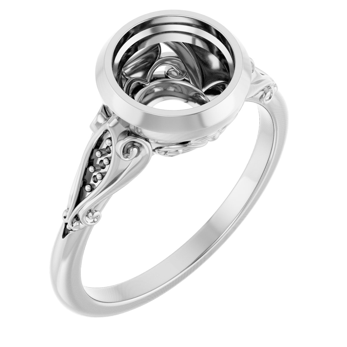 Bezel-Set Accented Engagement Ring