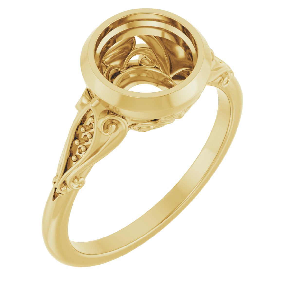 Bezel-Set Accented Engagement Ring