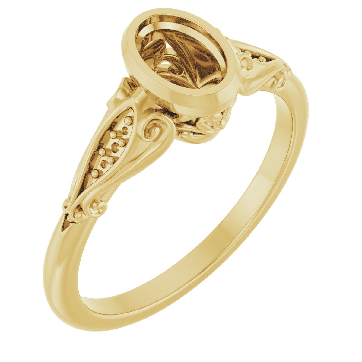 Bezel-Set Accented Engagement Ring