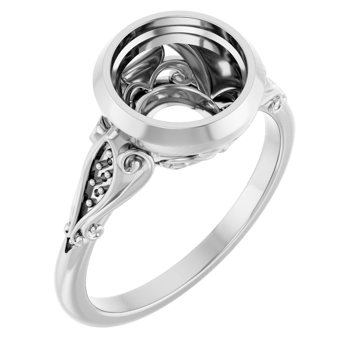 Bezel-Set Accented Engagement Ring