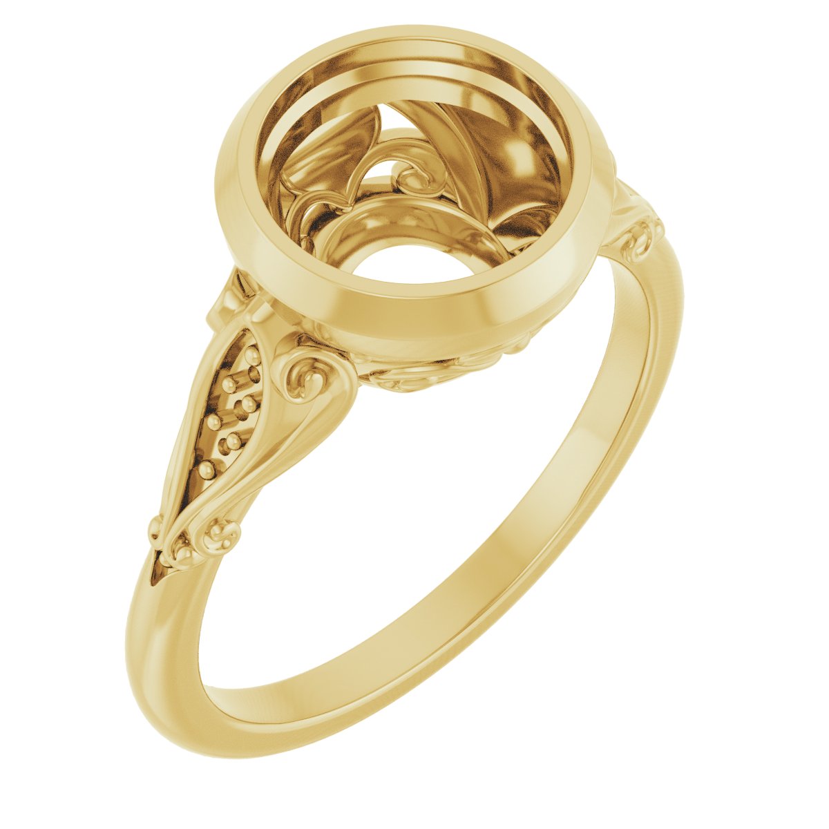 Bezel-Set Accented Engagement Ring