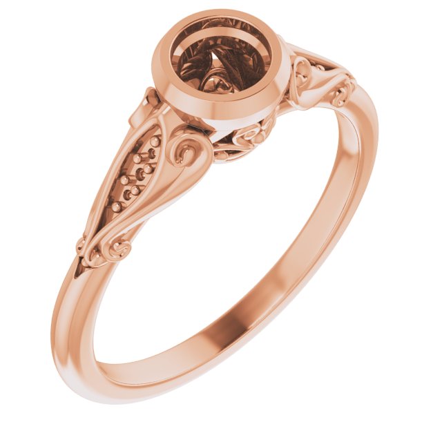 Bezel-Set Accented Engagement Ring
