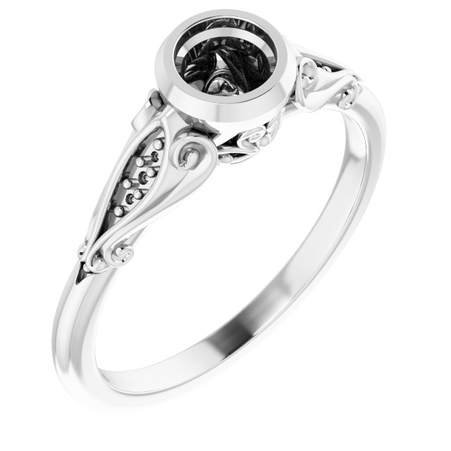 Bezel-Set Accented Engagement Ring