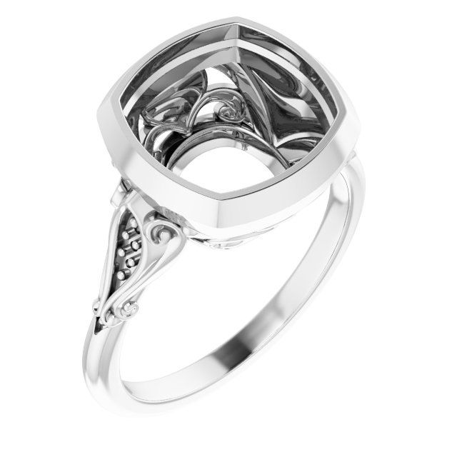 Bezel-Set Accented Engagement Ring