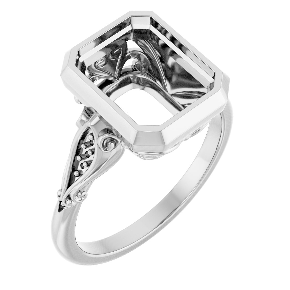 Bezel-Set Accented Engagement Ring