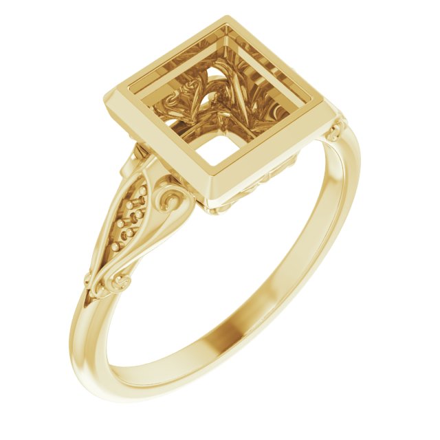 Bezel-Set Accented Engagement Ring