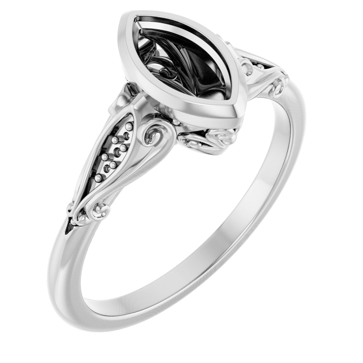 Bezel-Set Accented Engagement Ring