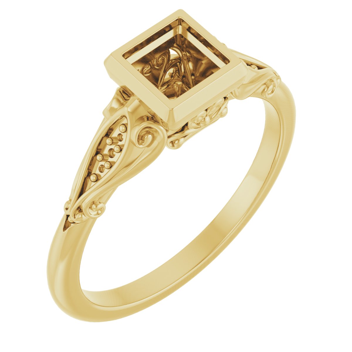 Bezel-Set Accented Engagement Ring