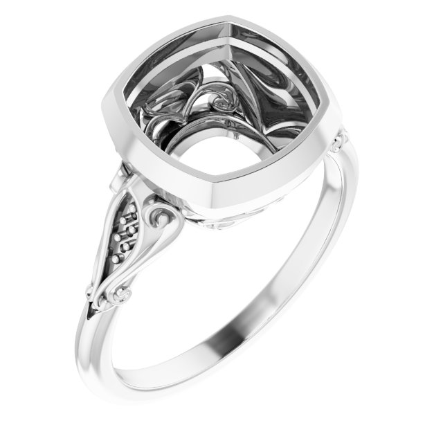 Bezel-Set Accented Engagement Ring