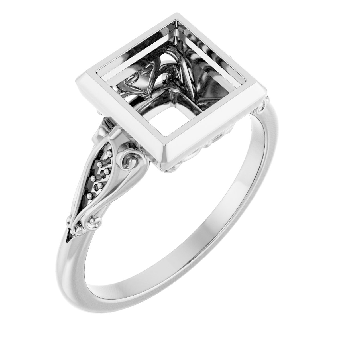 Bezel-Set Accented Engagement Ring