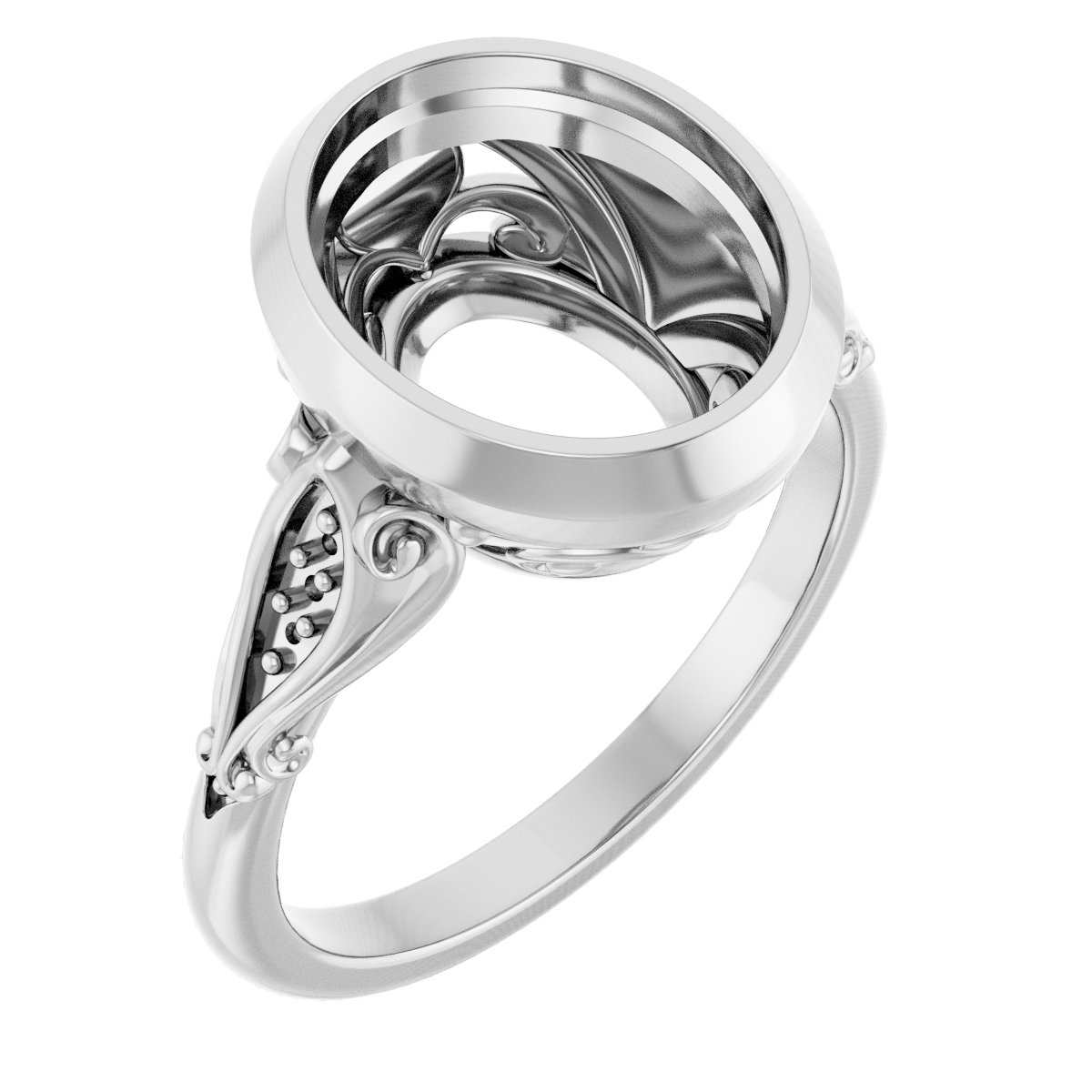 Bezel-Set Accented Engagement Ring