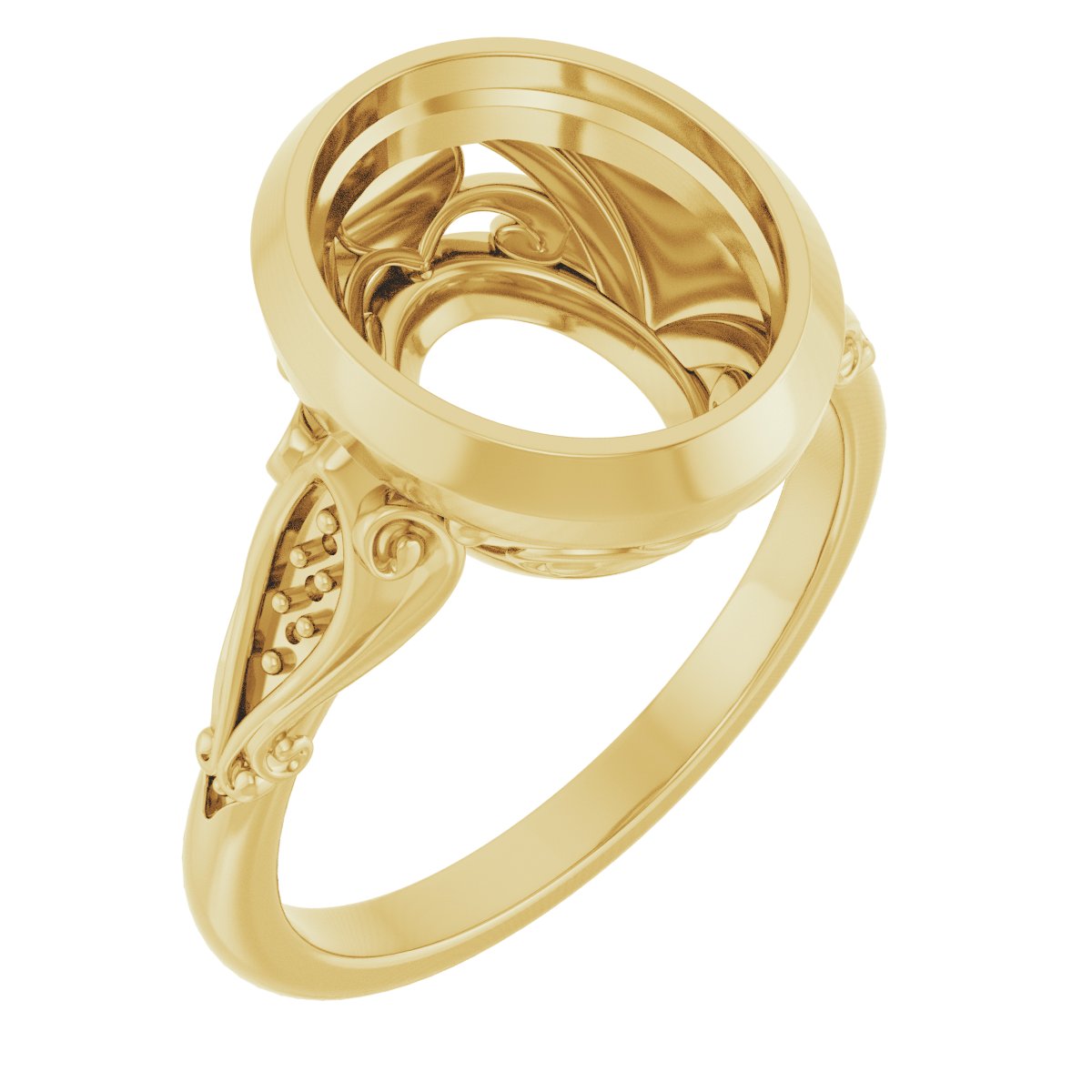 Bezel-Set Accented Engagement Ring