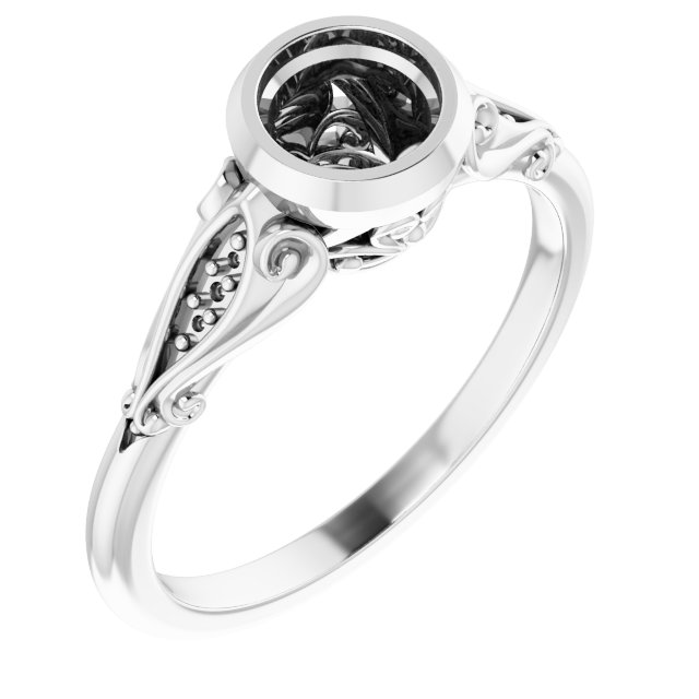 Bezel-Set Accented Engagement Ring