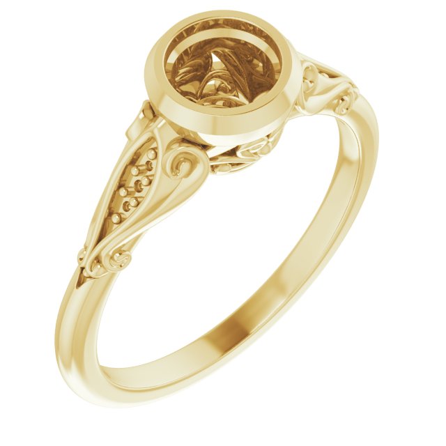 Bezel-Set Accented Engagement Ring