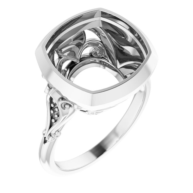 Bezel-Set Accented Engagement Ring