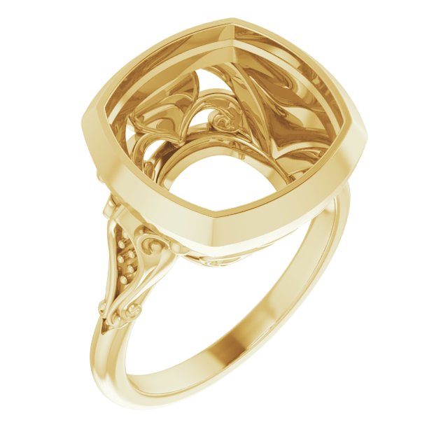 Bezel-Set Accented Engagement Ring