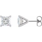 Square 4-Prong Earrings with Protektor Post