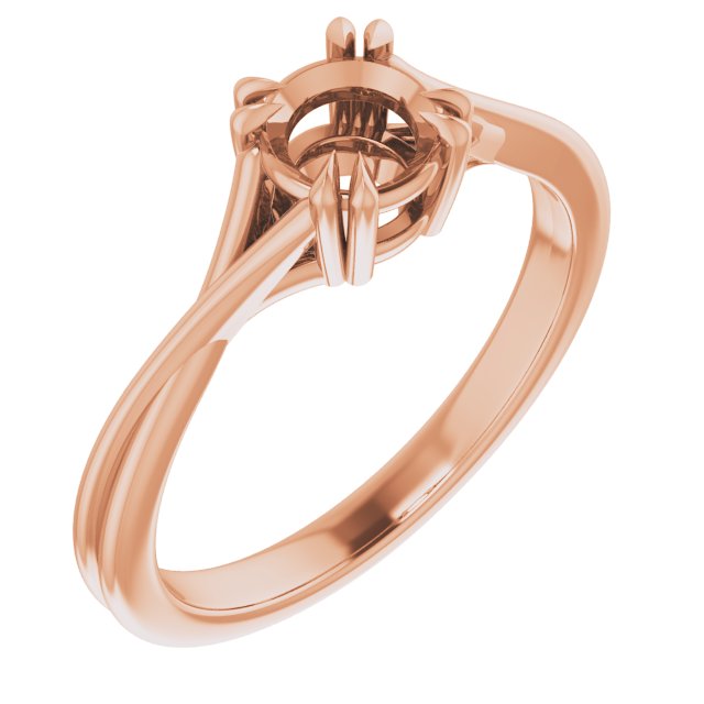 Double Claw-Prong Solitaire Criss-Cross Engagement Ring