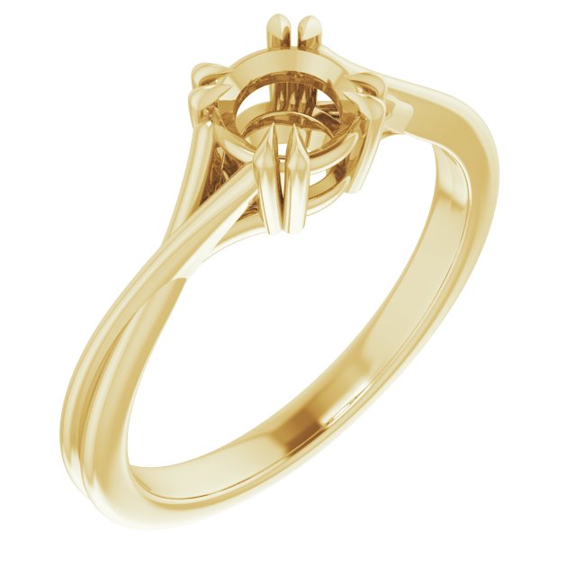 Double Claw-Prong Solitaire Criss-Cross Engagement Ring