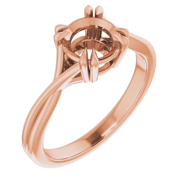 Double Claw-Prong Solitaire Criss-Cross Engagement Ring