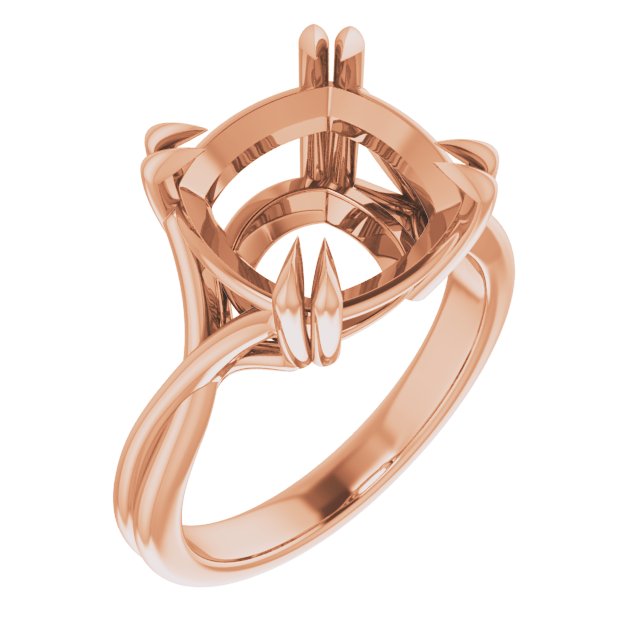 Double Claw-Prong Solitaire Criss-Cross Engagement Ring