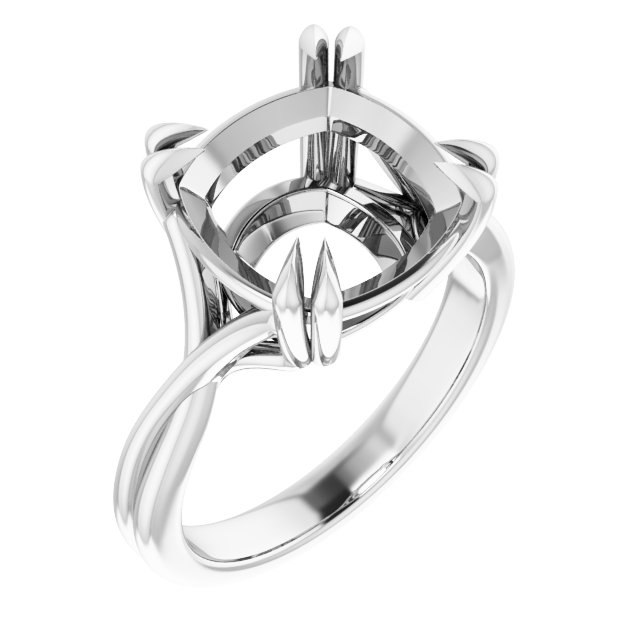 Double Claw-Prong Solitaire Criss-Cross Engagement Ring