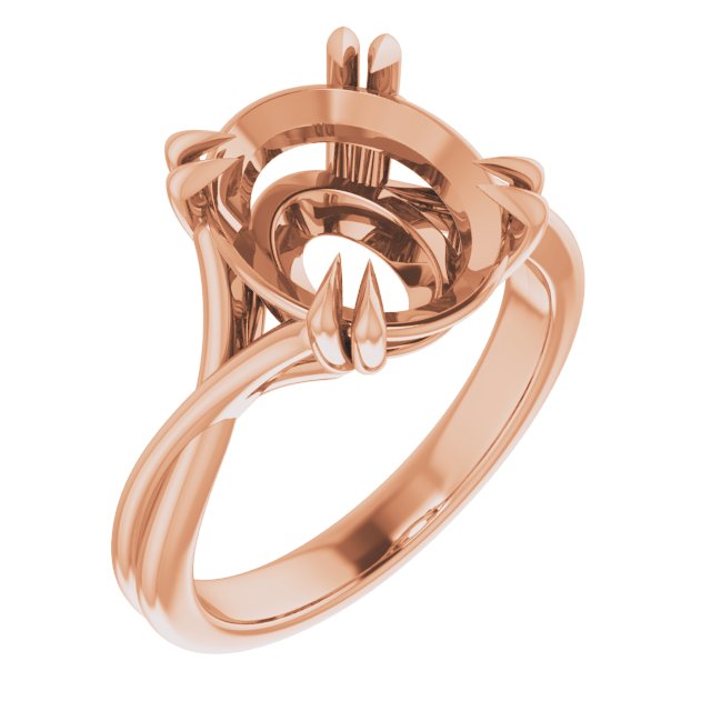 Double Claw-Prong Solitaire Criss-Cross Engagement Ring