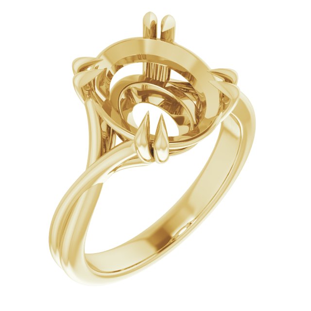 Double Claw-Prong Solitaire Criss-Cross Engagement Ring