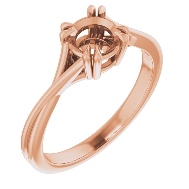 Double Claw-Prong Solitaire Criss-Cross Engagement Ring