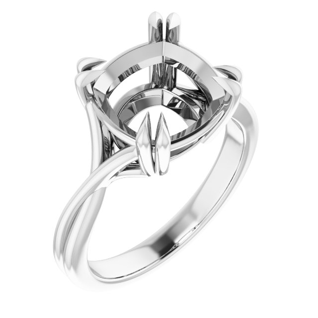 Double Claw-Prong Solitaire Criss-Cross Engagement Ring