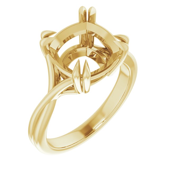 Double Claw-Prong Solitaire Criss-Cross Engagement Ring