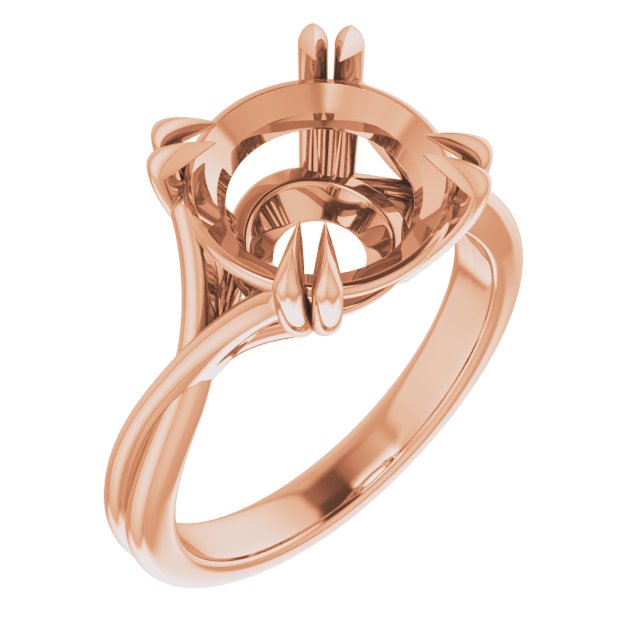 Double Claw-Prong Solitaire Criss-Cross Engagement Ring