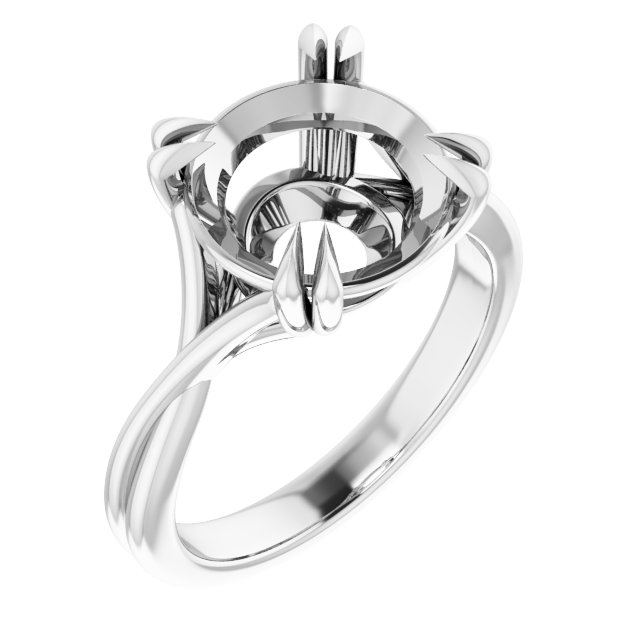 Double Claw-Prong Solitaire Criss-Cross Engagement Ring