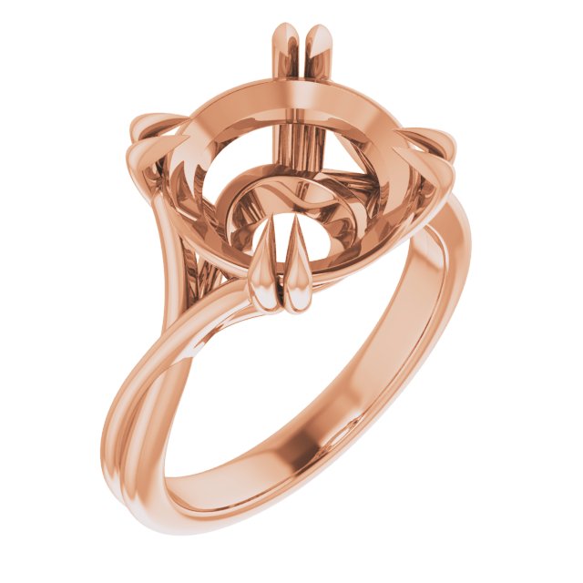 Double Claw-Prong Solitaire Criss-Cross Engagement Ring