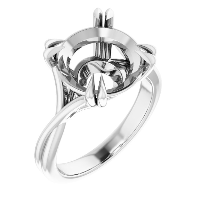 Double Claw-Prong Solitaire Criss-Cross Engagement Ring