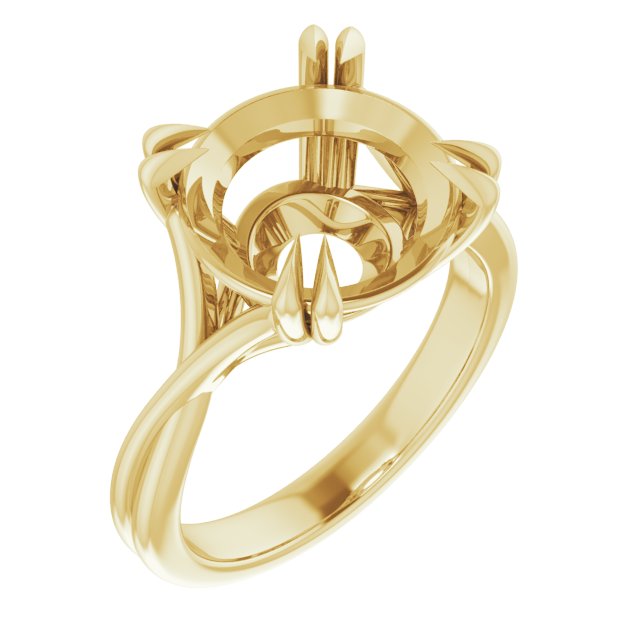 Double Claw-Prong Solitaire Criss-Cross Engagement Ring