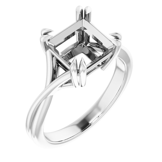 Double Claw-Prong Solitaire Criss-Cross Engagement Ring