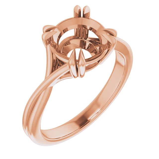 Double Claw-Prong Solitaire Criss-Cross Engagement Ring