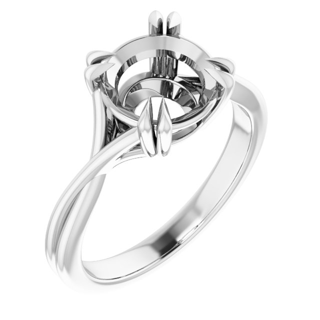 Double Claw-Prong Solitaire Criss-Cross Engagement Ring