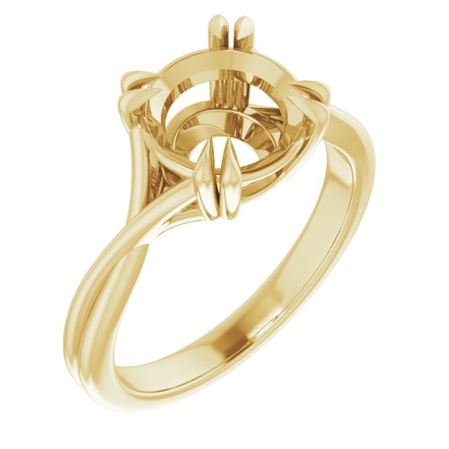 Double Claw-Prong Solitaire Criss-Cross Engagement Ring