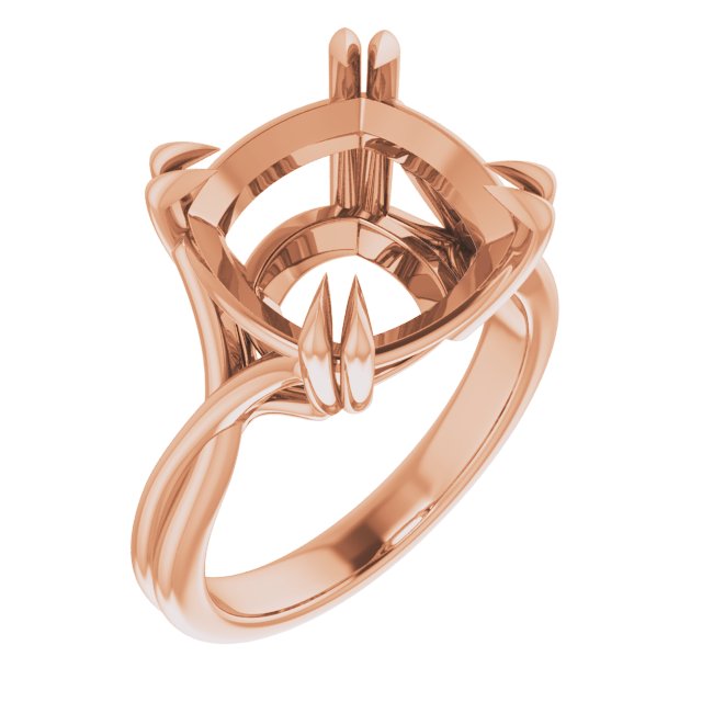 Double Claw-Prong Solitaire Criss-Cross Engagement Ring