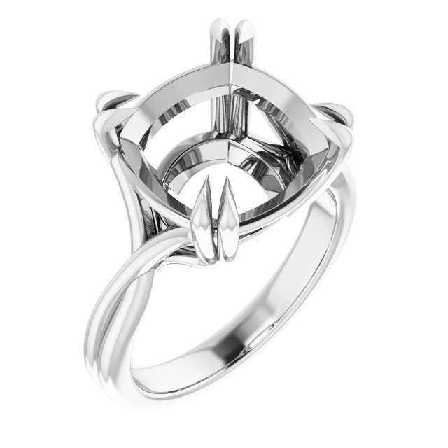 Double Claw-Prong Solitaire Criss-Cross Engagement Ring