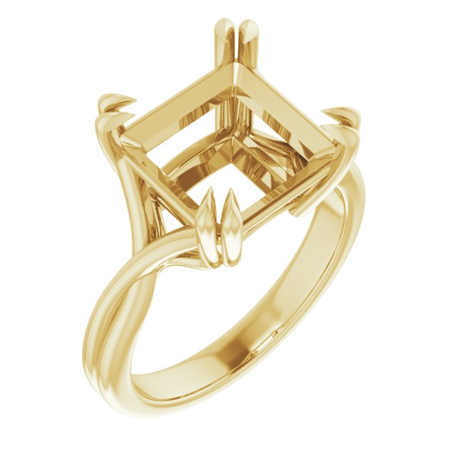 Double Claw-Prong Solitaire Criss-Cross Engagement Ring