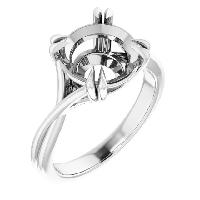 Double Claw-Prong Solitaire Criss-Cross Engagement Ring