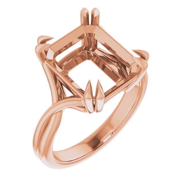 Double Claw-Prong Solitaire Criss-Cross Engagement Ring