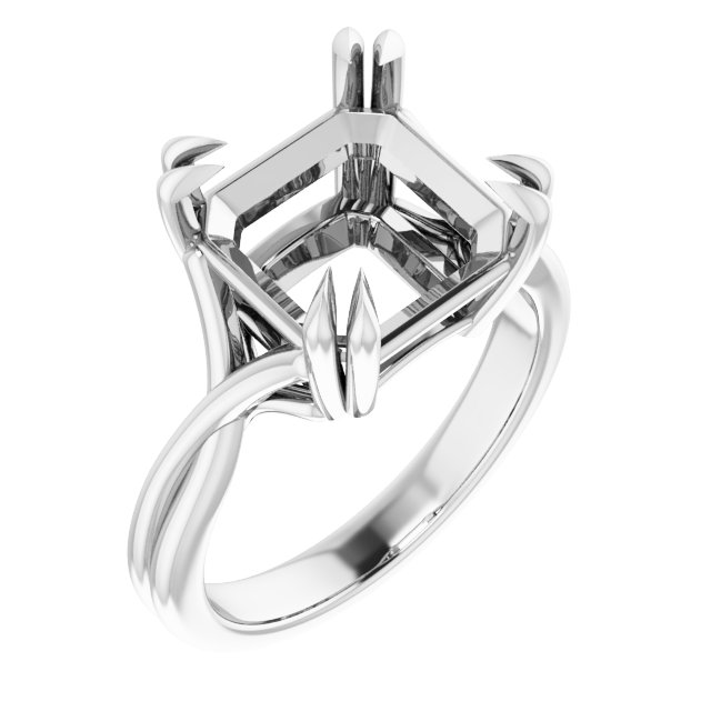 Double Claw-Prong Solitaire Criss-Cross Engagement Ring