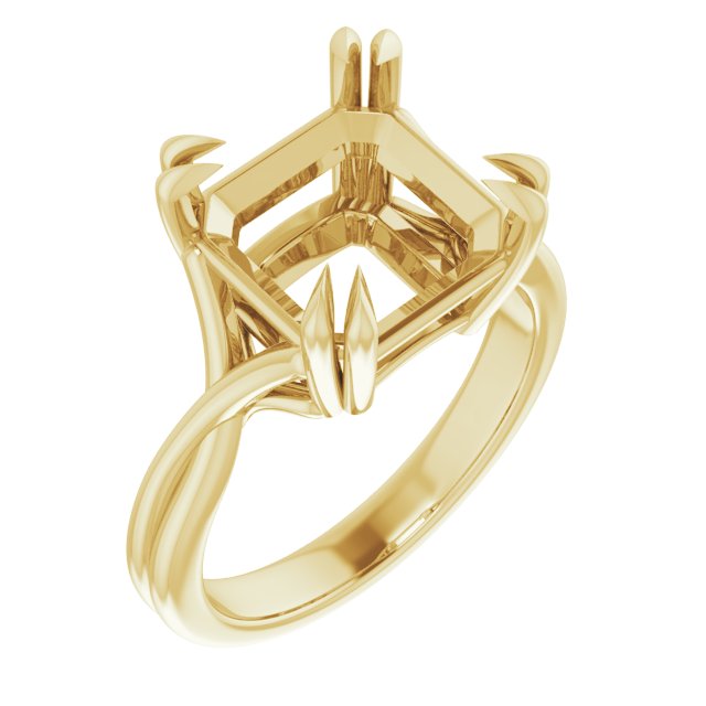Double Claw-Prong Solitaire Criss-Cross Engagement Ring