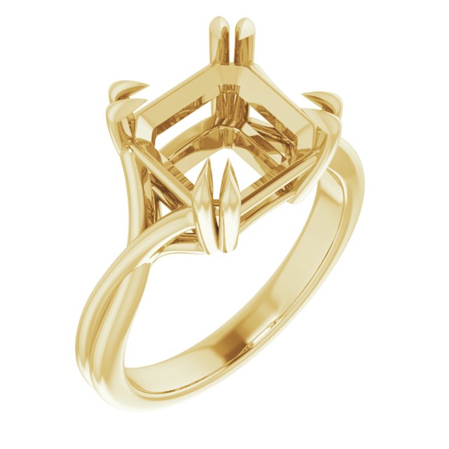 Double Claw-Prong Solitaire Criss-Cross Engagement Ring