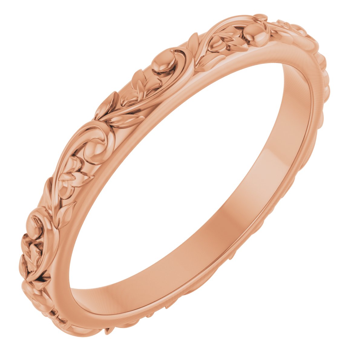 14K Rose Floral-Inspired Band Size 7